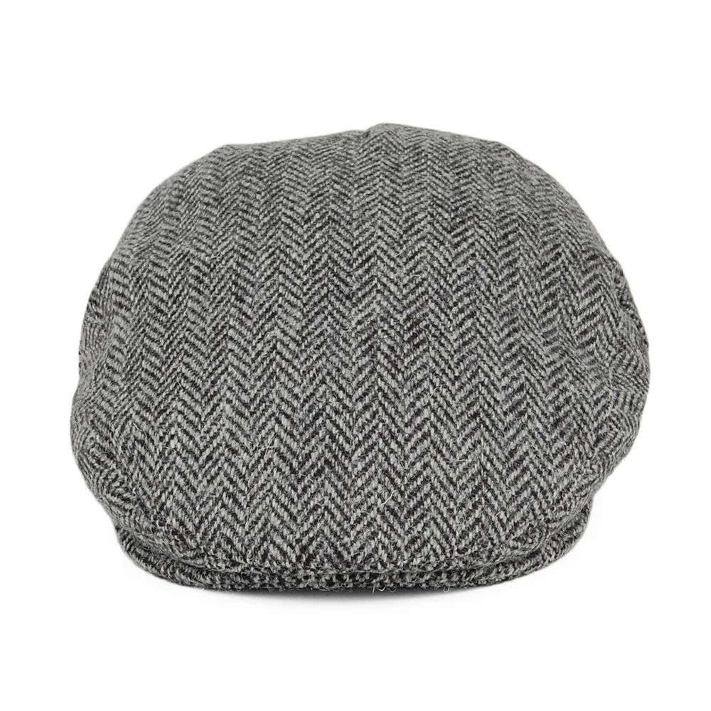 Jaxon & James Kinloch HARRIS TWEED Schiebermütze mit Fischgrätmuster - Schwarz-Grau - Image 2