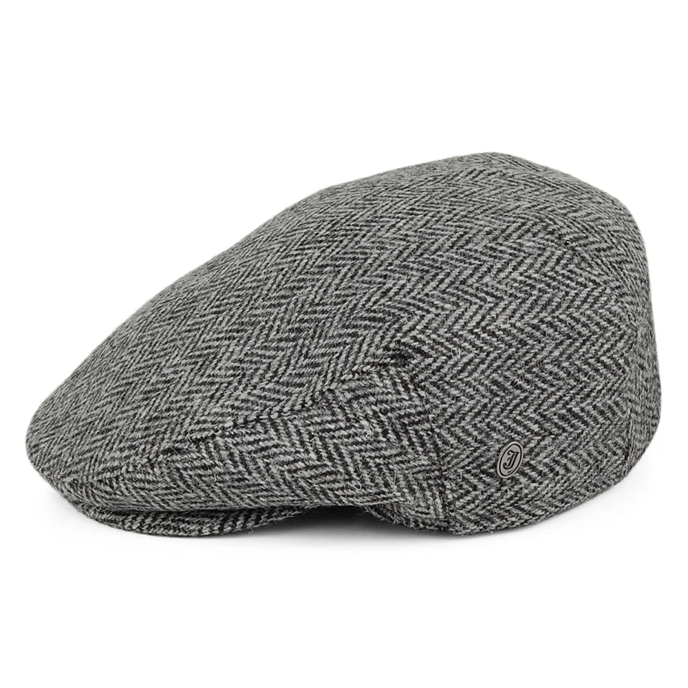 Jaxon & James Kinloch HARRIS TWEED Schiebermütze mit Fischgrätmuster - Schwarz-Grau - Image 3