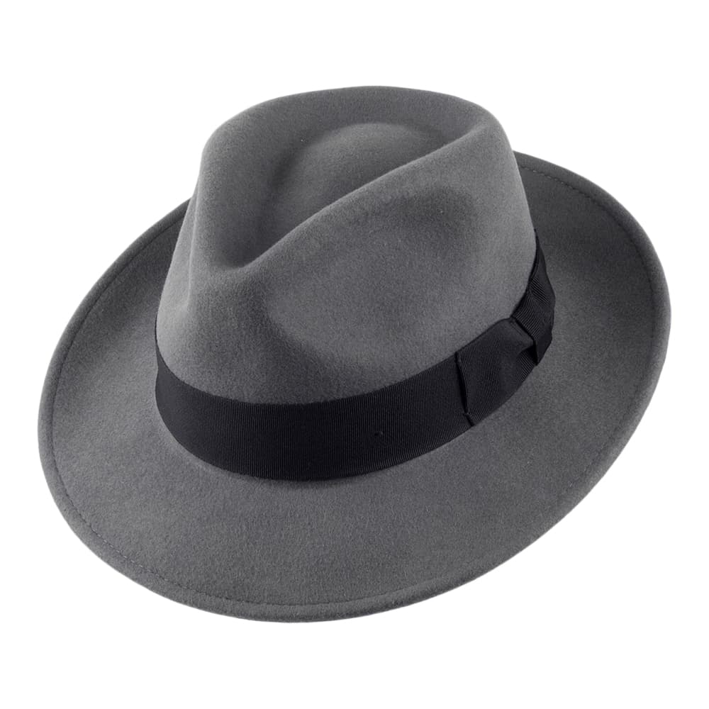 Jaxon & James C-Crown Knautschbar Fedora Hut aus Wollfilz - Grau - Image 2