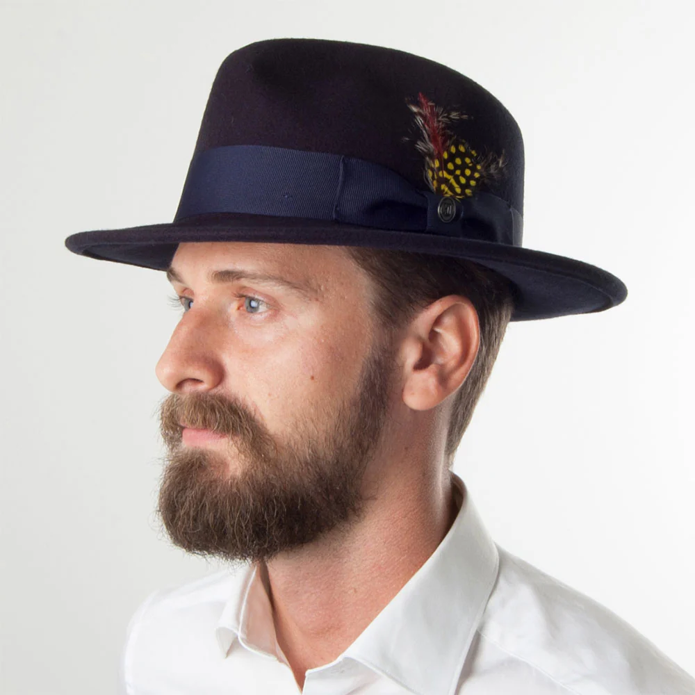 Jaxon & James Knautschbarer C-Krone Fedora Wollfilzhut -Marineblau - Image 5