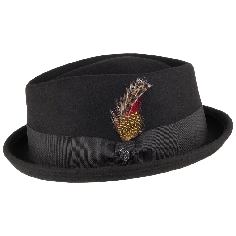 Jaxon & James Diamond Crown Knautschbarer Pork Pie Hut - Schwarz - Image 2