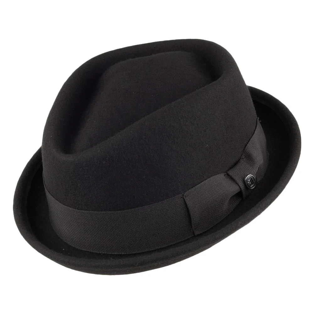 Jaxon & James Diamond Crown Knautschbarer Pork Pie Hut - Schwarz - Image 3