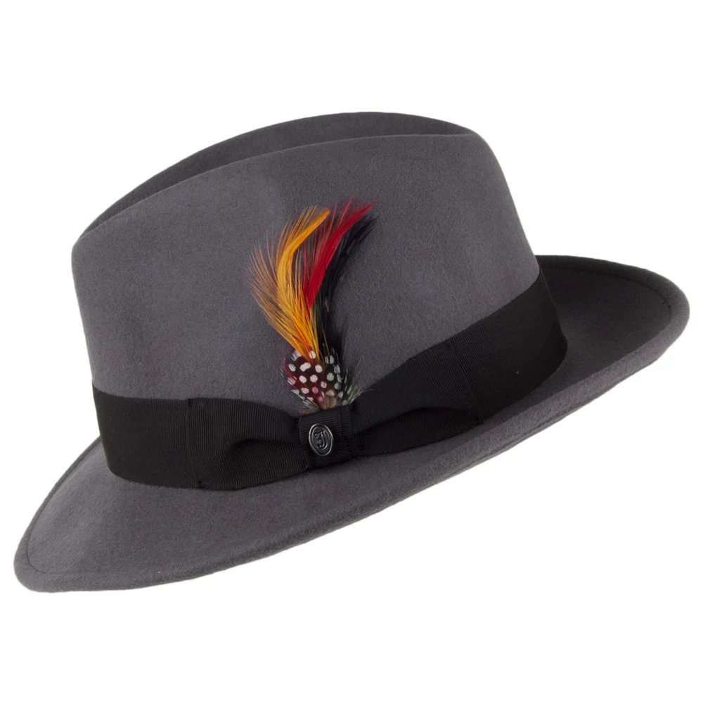 Jaxon & James Knautschbarer Pinchcrown Fedora Wollfilzhut - Grau - Image 2