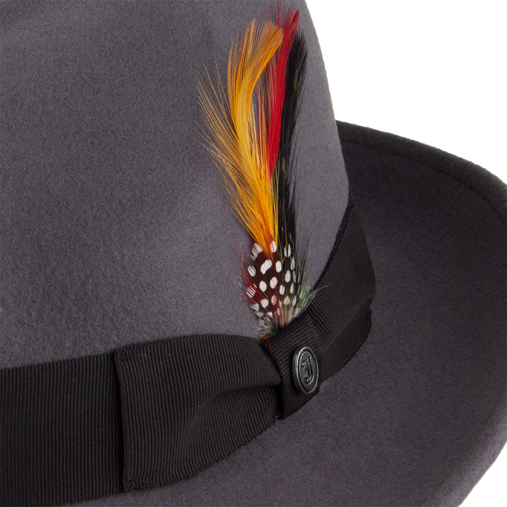 Jaxon & James Knautschbarer Pinchcrown Fedora Wollfilzhut - Grau - Image 3