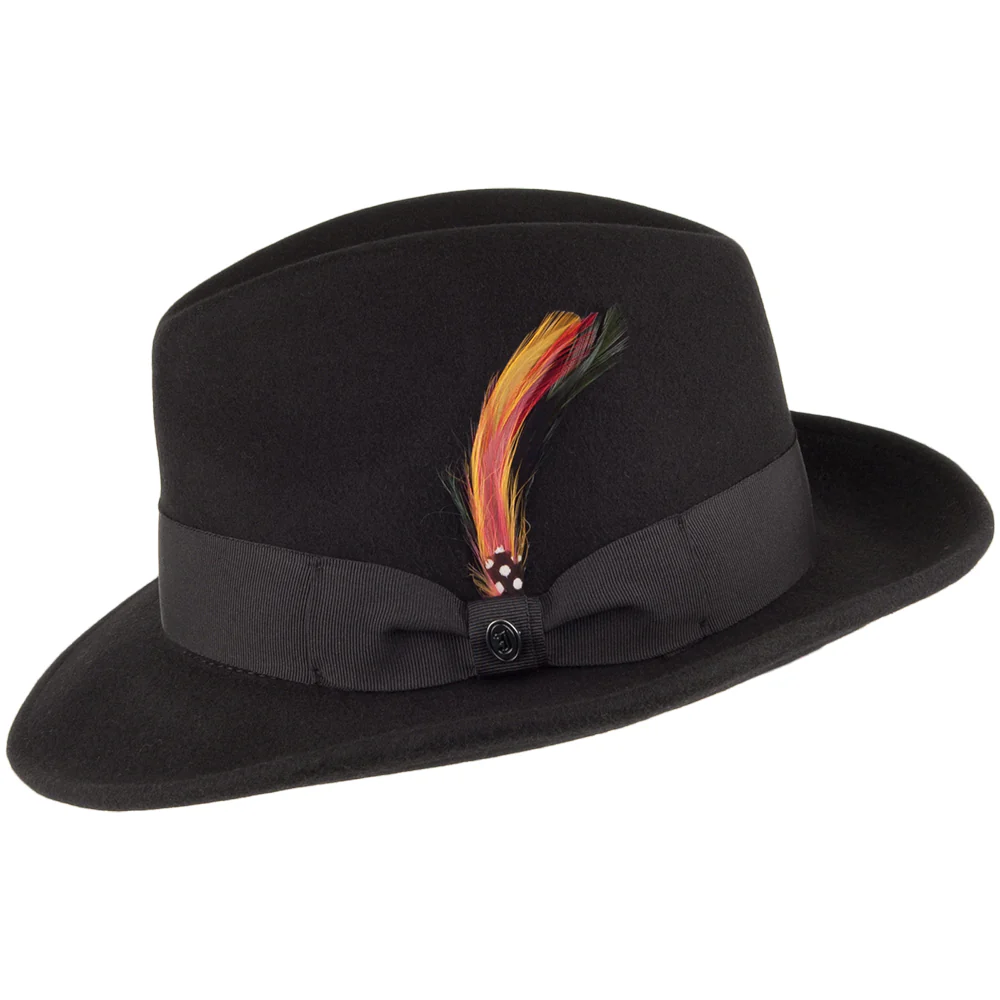 Jaxon & James Knautschbarer Pinchcrown Fedora Wollfilzhut -Schwarz - Image 2