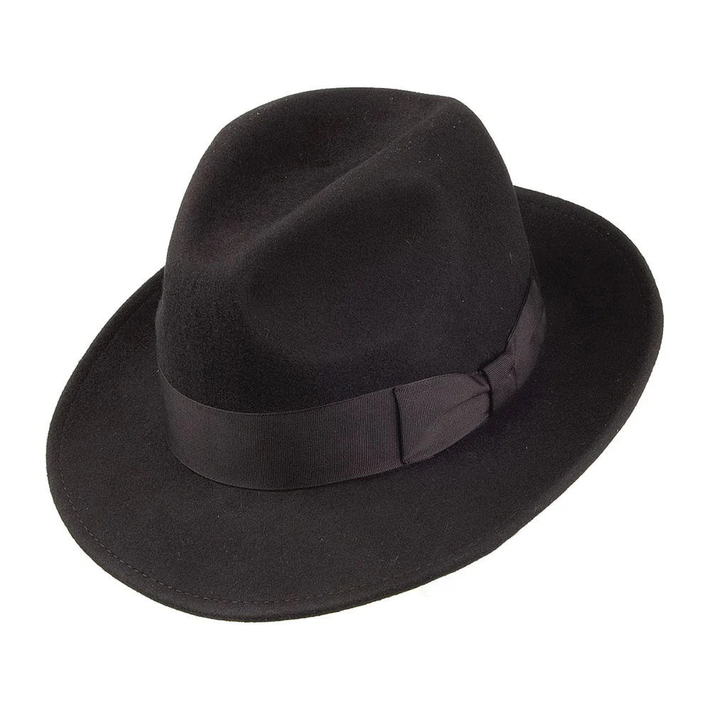 Jaxon & James Knautschbarer Pinchcrown Fedora Wollfilzhut -Schwarz - Image 4