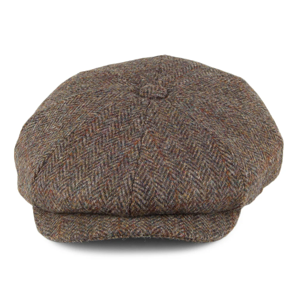 Jaxon & James Northbay HARRIS TWEED Ballonmütze - Olivgrün-Braun - Image 2