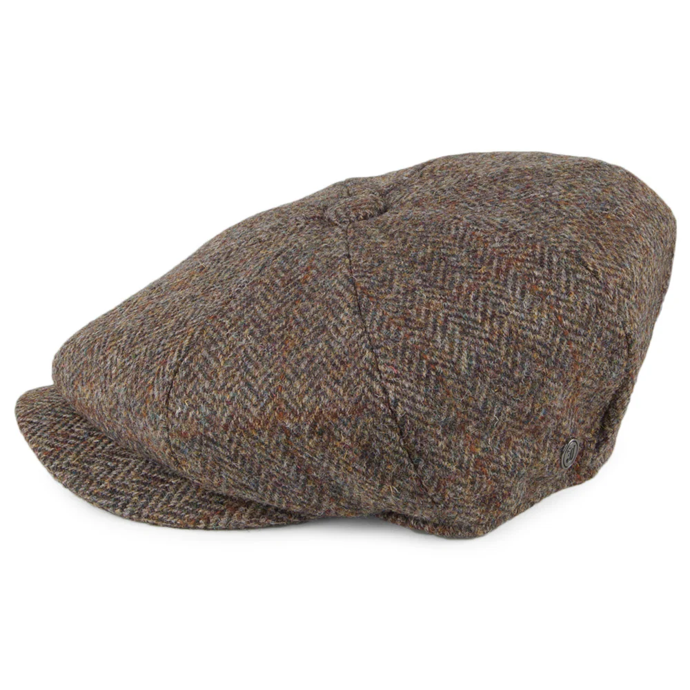 Jaxon & James Northbay HARRIS TWEED Ballonmütze - Olivgrün-Braun - Image 3