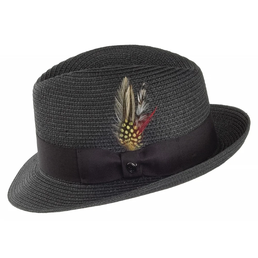 Jaxon & James Pinchcrown Trilby Toyo-Strohhut Schwarz Großhandel - Image 2