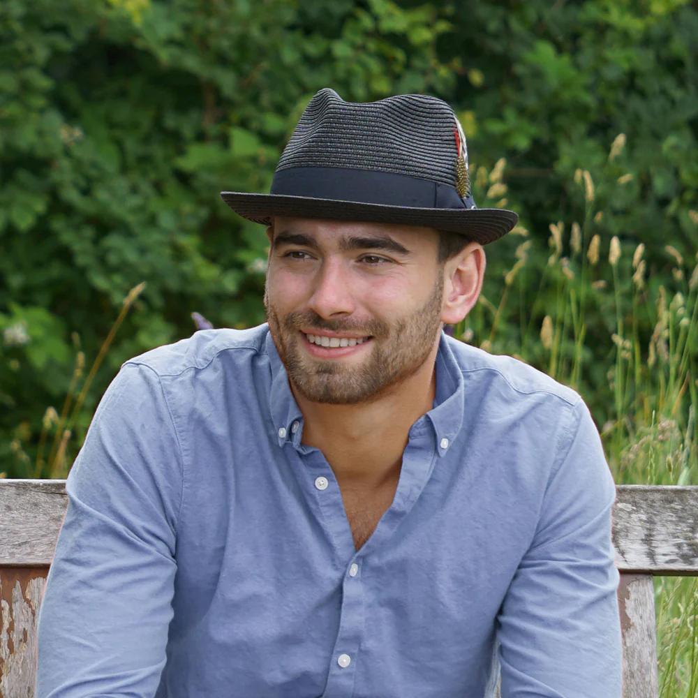 Jaxon & James Pinchcrown Trilby Toyo-Strohhut Schwarz Großhandel - Image 3