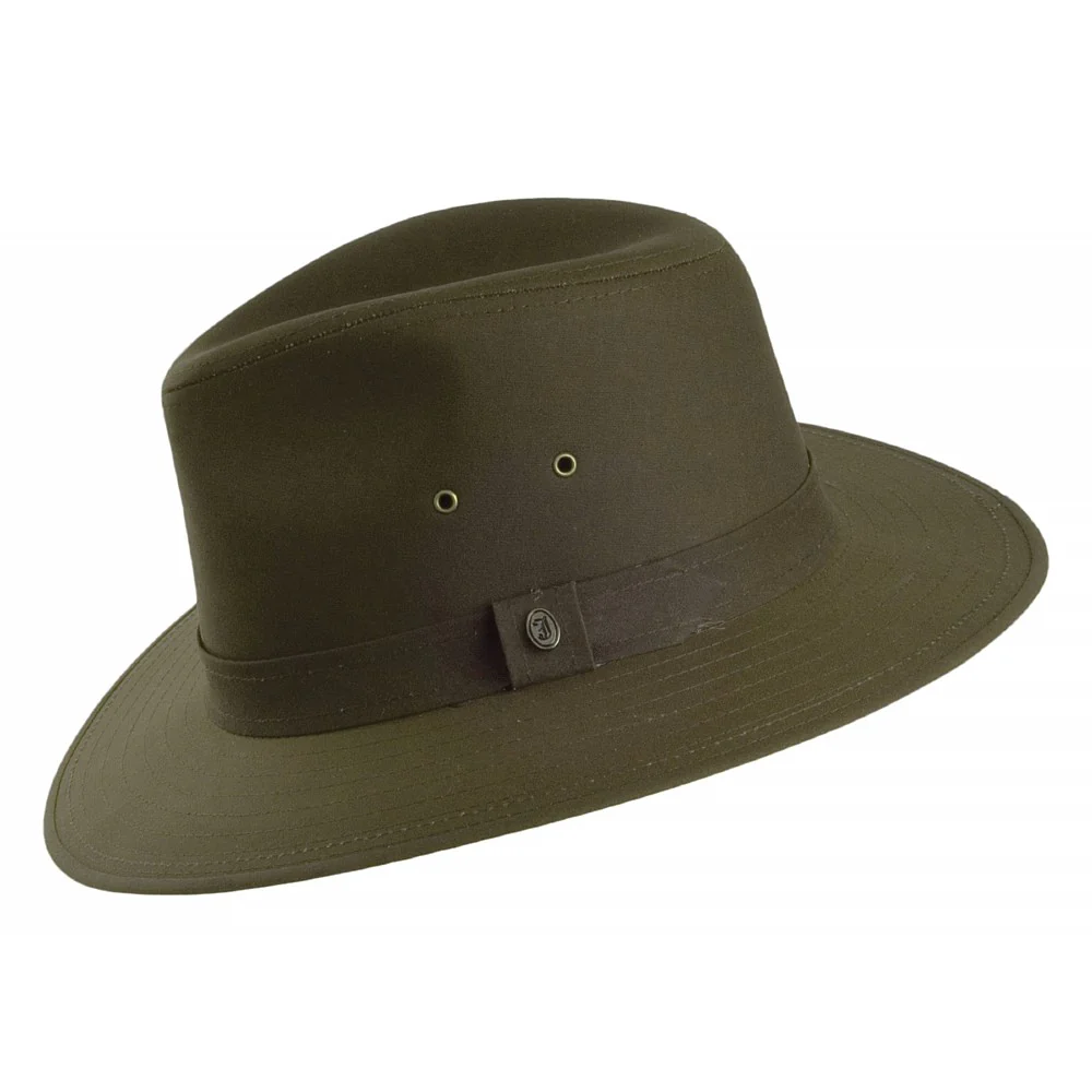 Jaxon & James Safari Fedora aus Wachstuch Oliv Großhandel - Image 2