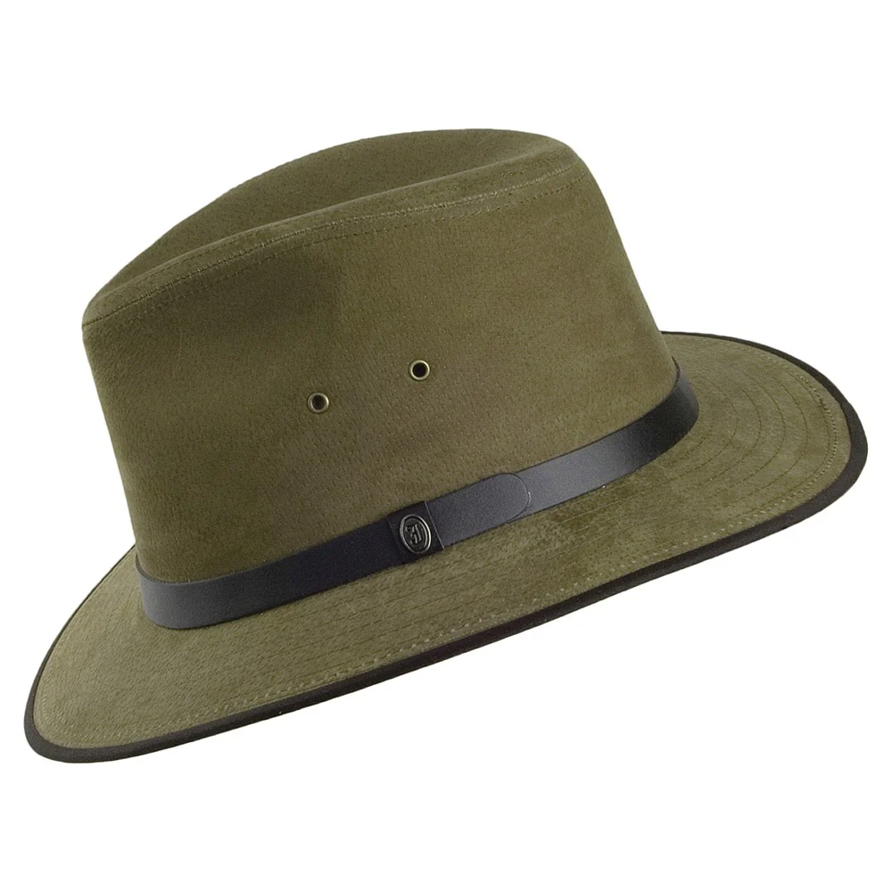 Jaxon & James Safari Fedora Hut aus Nubukleder - Olivgrün - Image 2