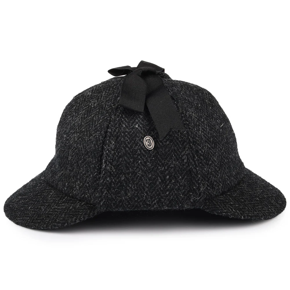 Jaxon & James Sherlock Holmes HARRIS TWEED Deerstalker Hut - Schwarz-Anthrazit - Image 3