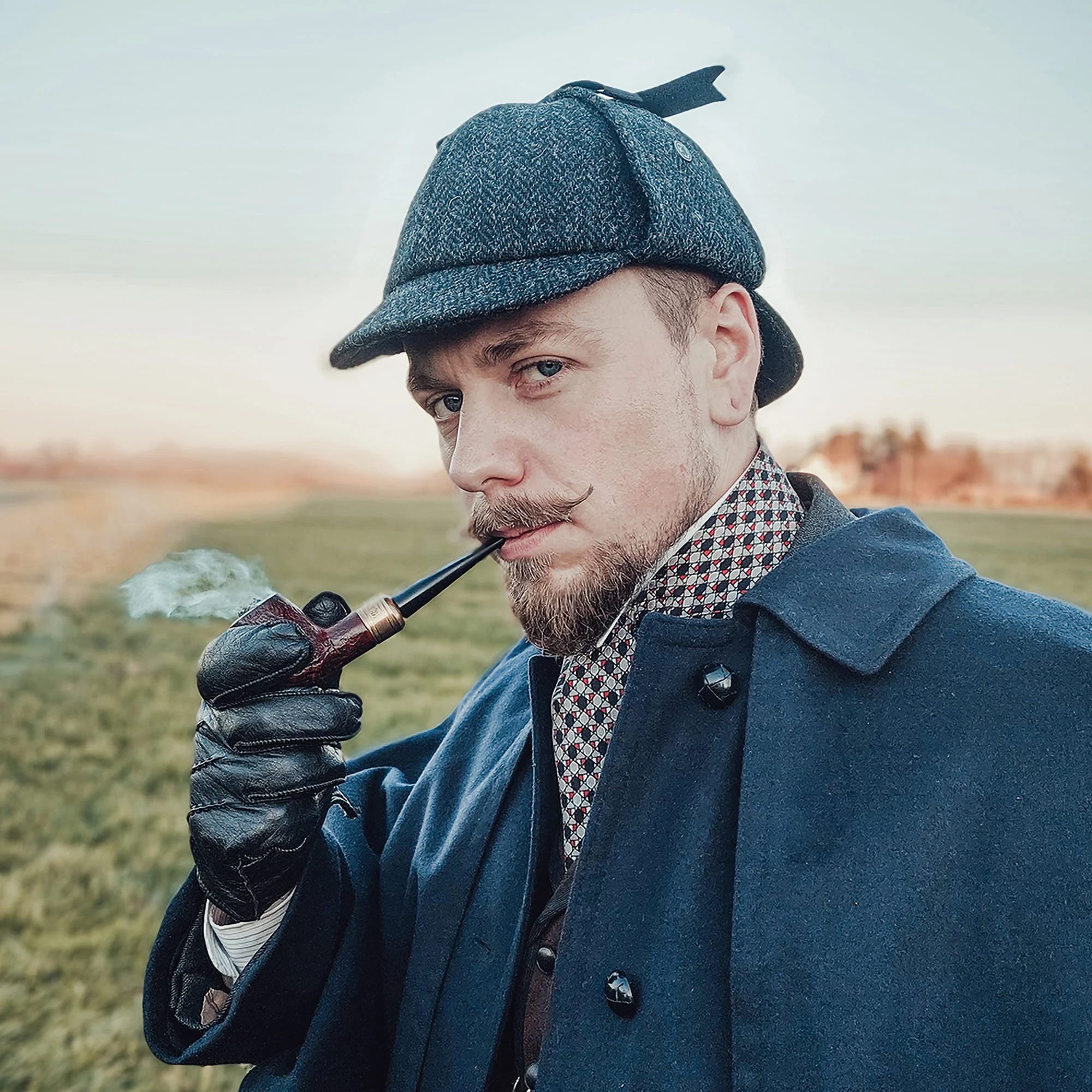 Jaxon & James Sherlock Holmes HARRIS TWEED Deerstalker Hut - Schwarz-Anthrazit - Image 4