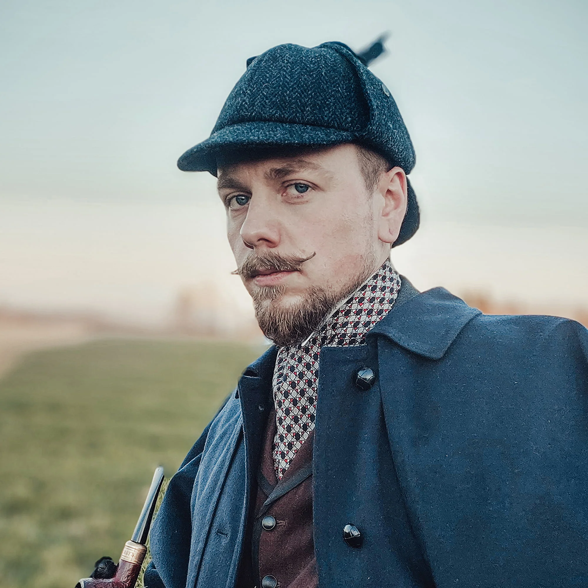 Jaxon & James Sherlock Holmes HARRIS TWEED Deerstalker Hut - Schwarz-Anthrazit - Image 5
