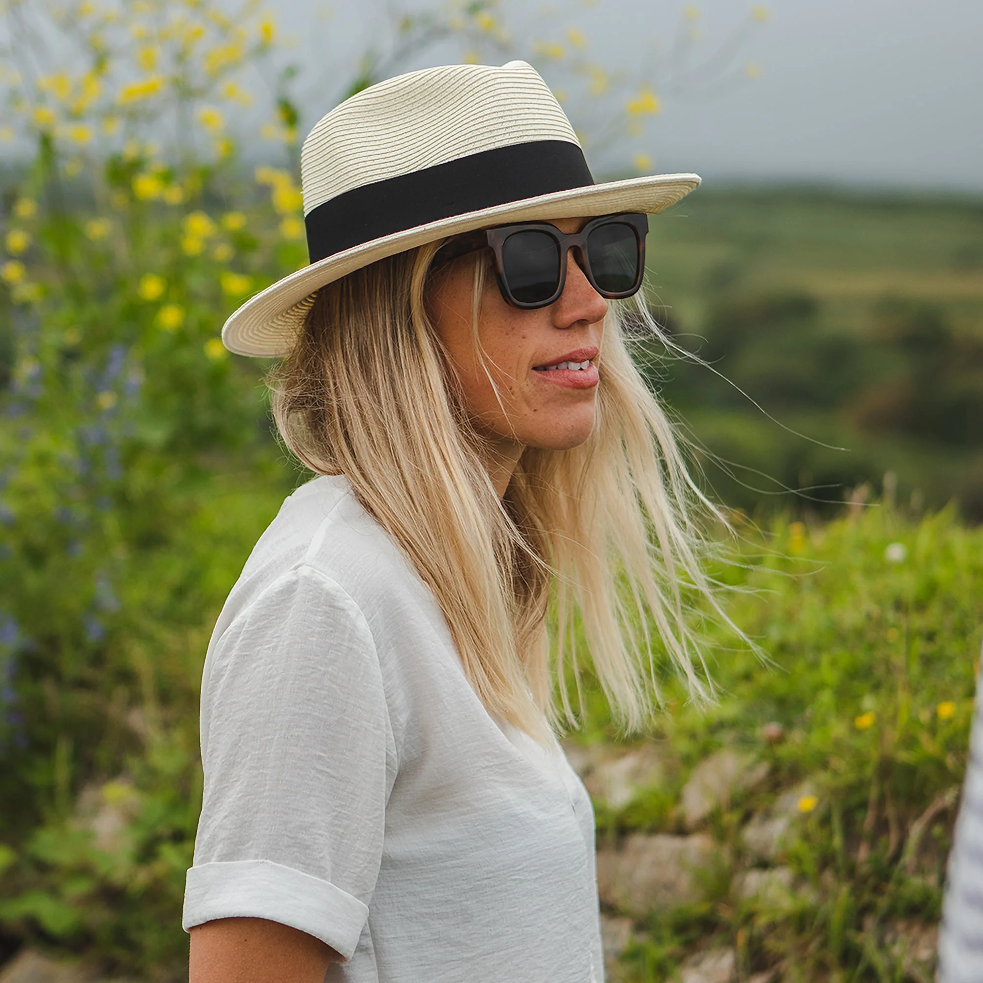 Jaxon & James Sommer C-Krone Fedora Strohhut - Elfenbein - Image 7