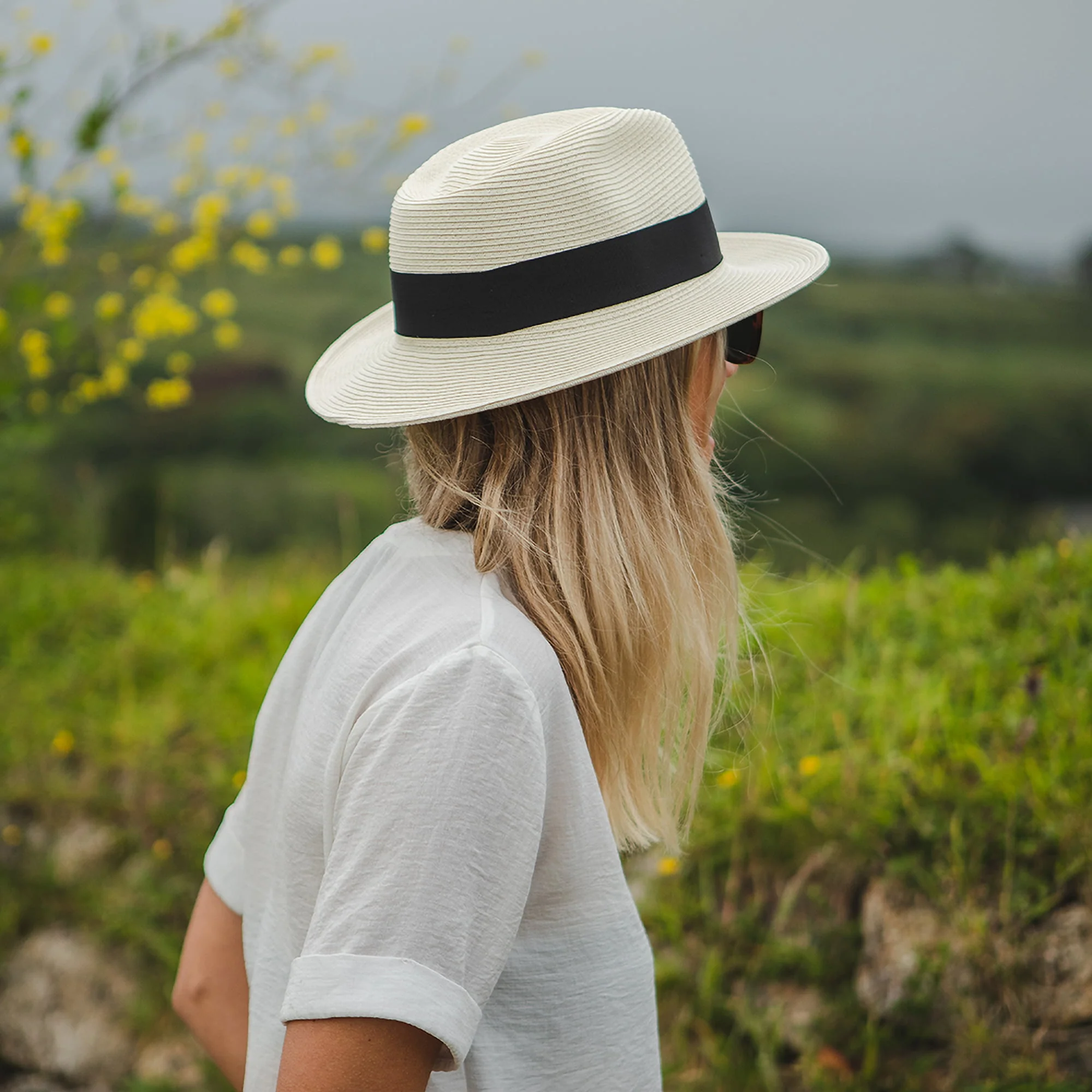 Jaxon & James Sommer C-Krone Fedora Strohhut - Elfenbein - Image 8
