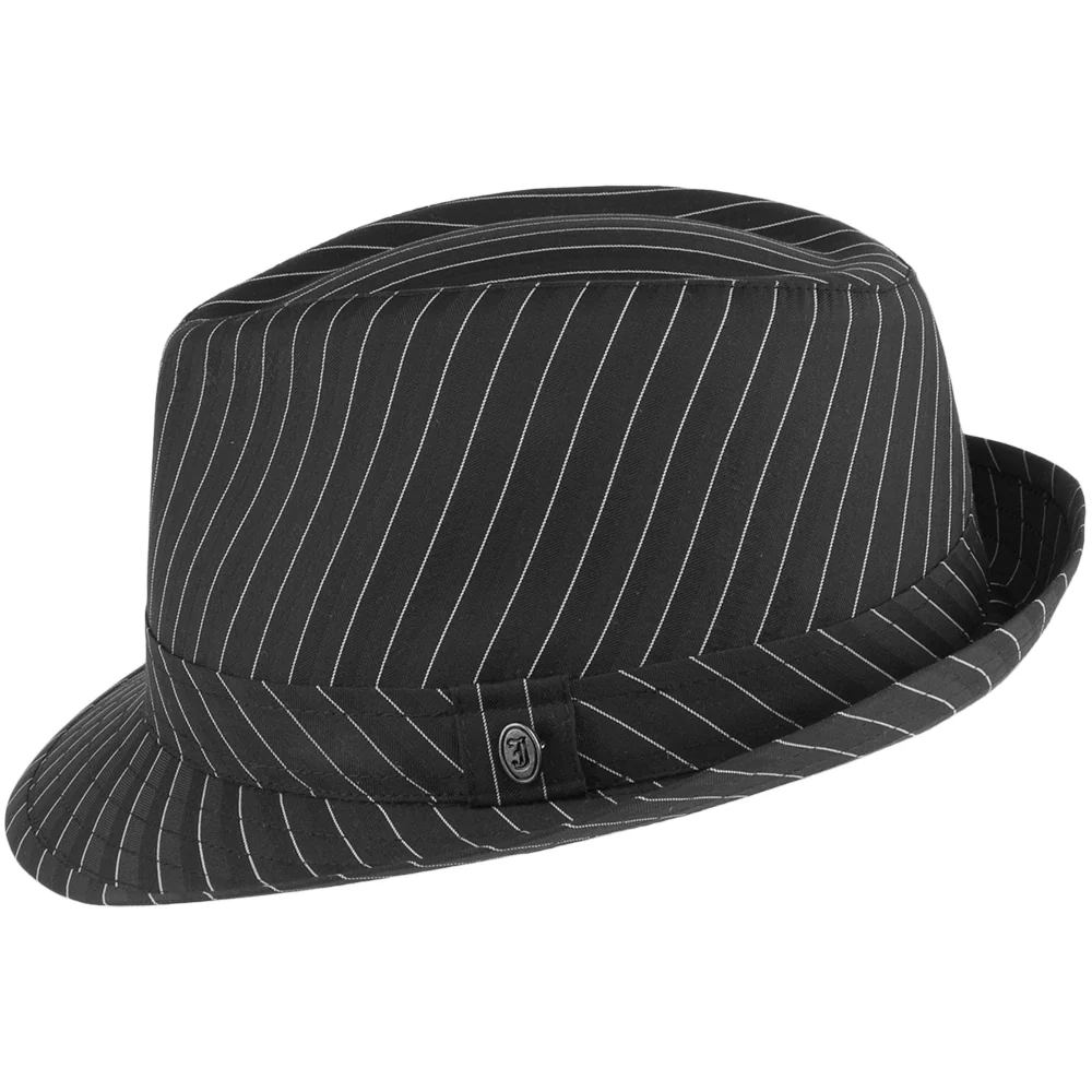 Jaxon & James Trilby Stoffhut in Nadelstreifenmuster - Schwarz - Image 2