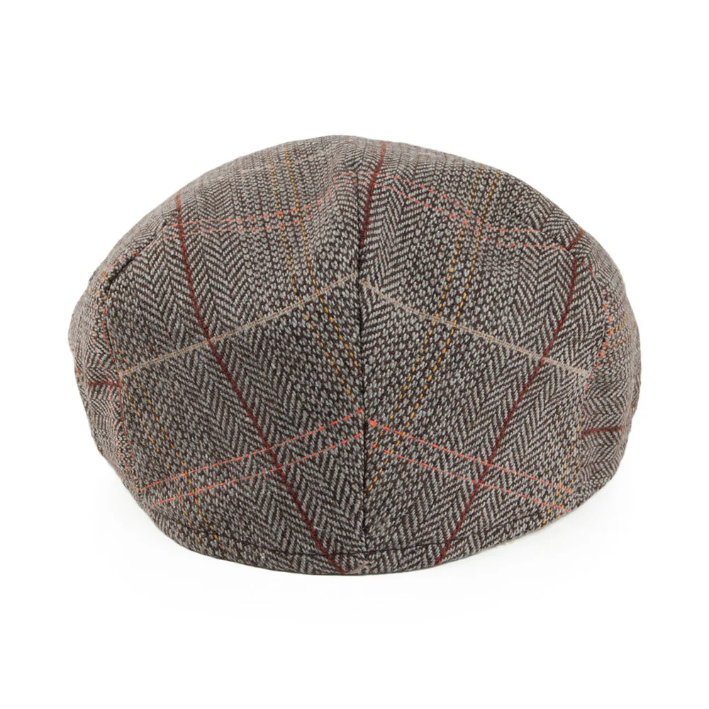 Jaxon & James Tweed Schiebermütze Braun/Grau Großhandel - Image 4