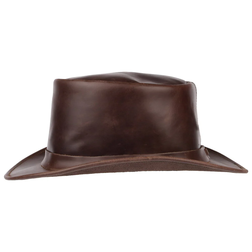 Jaxon & James Zylinder Hut aus Leder - Braun - Image 2