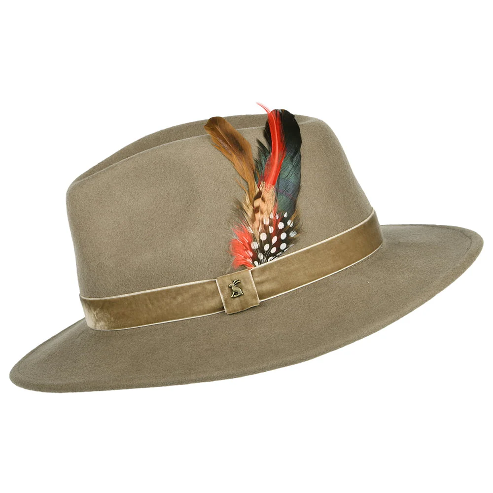 Joules Fedora Hut aus Wollfilz mit Samt-Hutband II - Khaki - Image 2