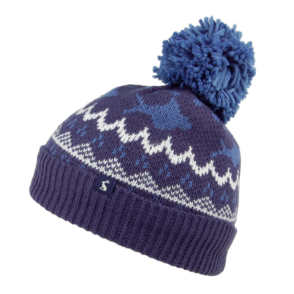 Joules Kinder Toasty Shark Bommelmütze - Marineblau
