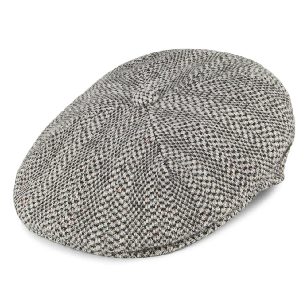 Kangol 504 Schiebermütze mit Fischgrätmuster - Schwarz