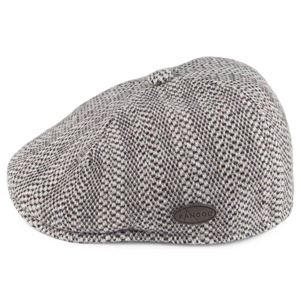 Kangol 507 Schiebermütze in Fischgrätmuster - Grau-Schwarz - Image 2