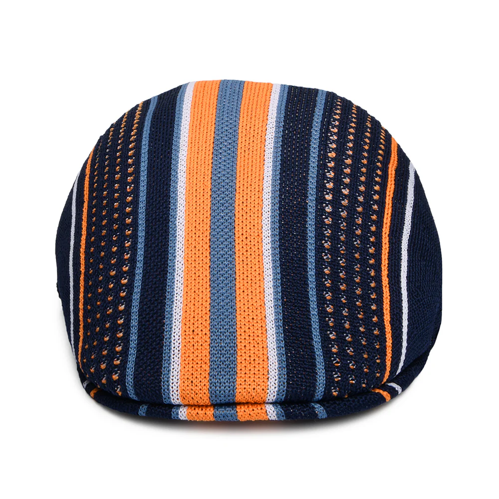 Kangol Clubhouse Stripe 507 Tropische Schiebermütze - Marineblau-Orange - Image 2