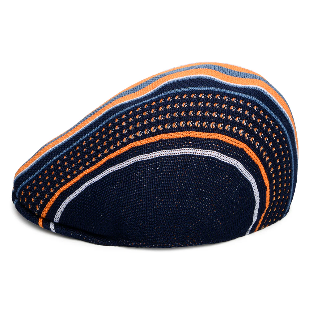 Kangol Clubhouse Stripe 507 Tropische Schiebermütze - Marineblau-Orange - Image 3