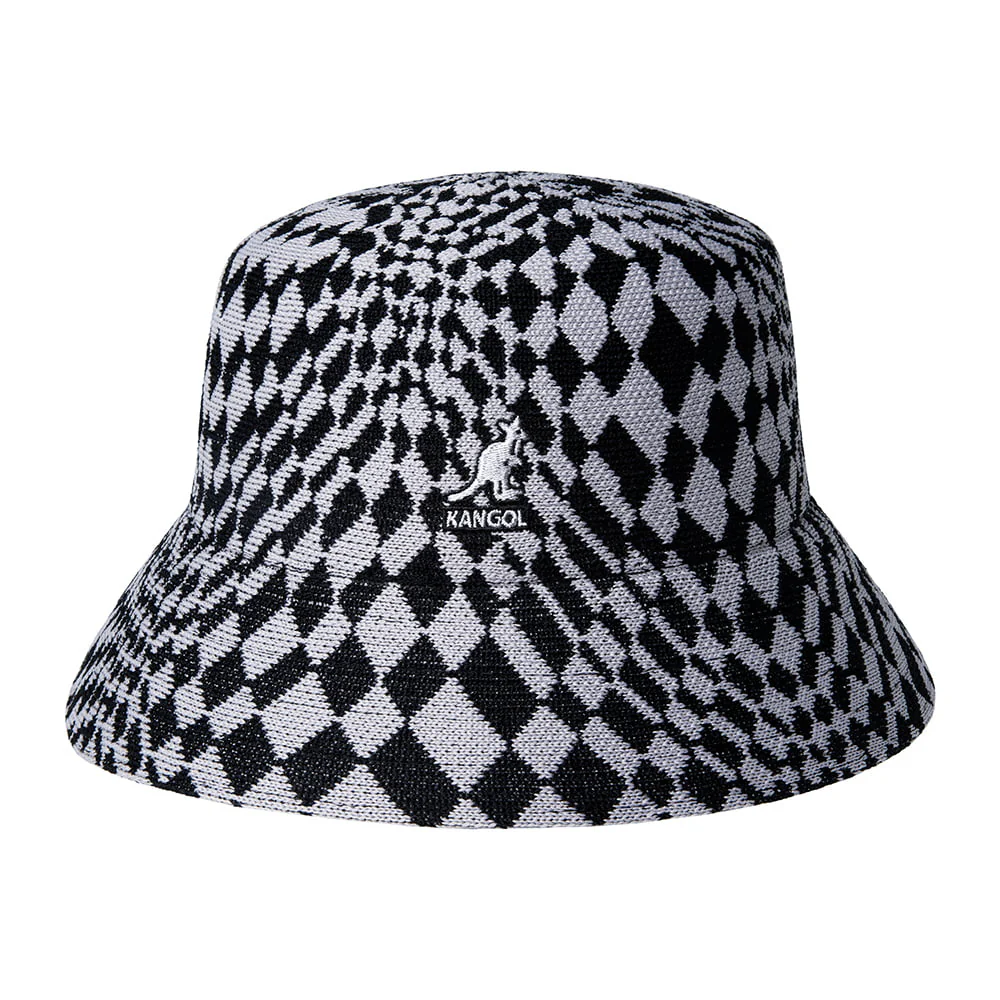Kangol Fischerhut Warped Check - Schwarz-Grau