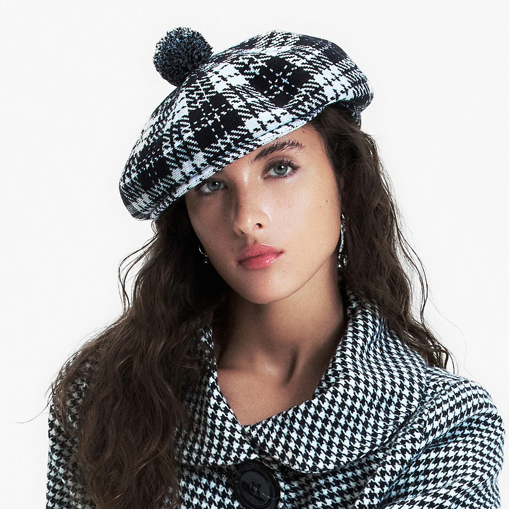 Kangol New Heritage Schiebermütze Mit Bommel - Schwarz-Grau - Image 3