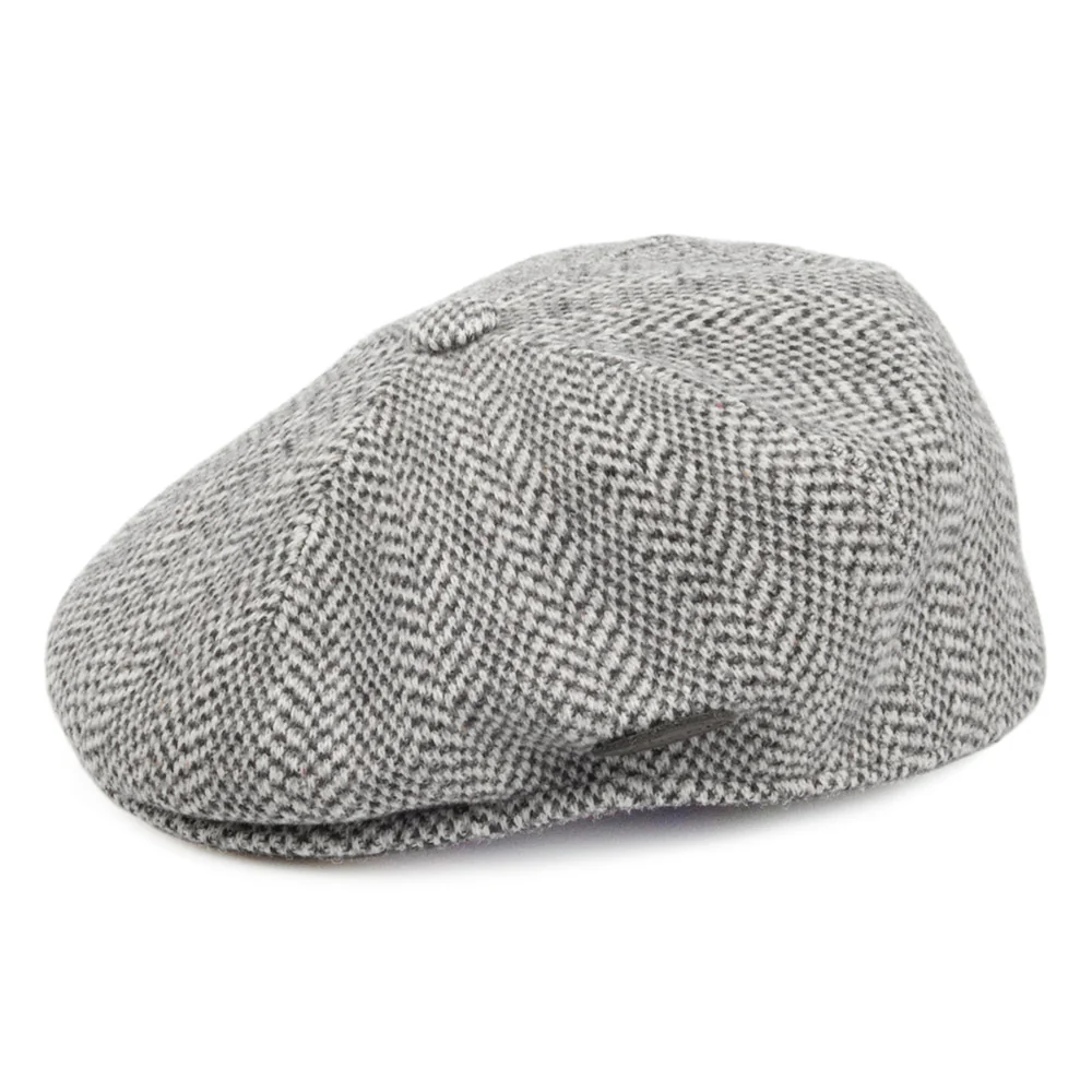 Kangol Schiebermütze in Fischgrätmuster - Grau - Image 2