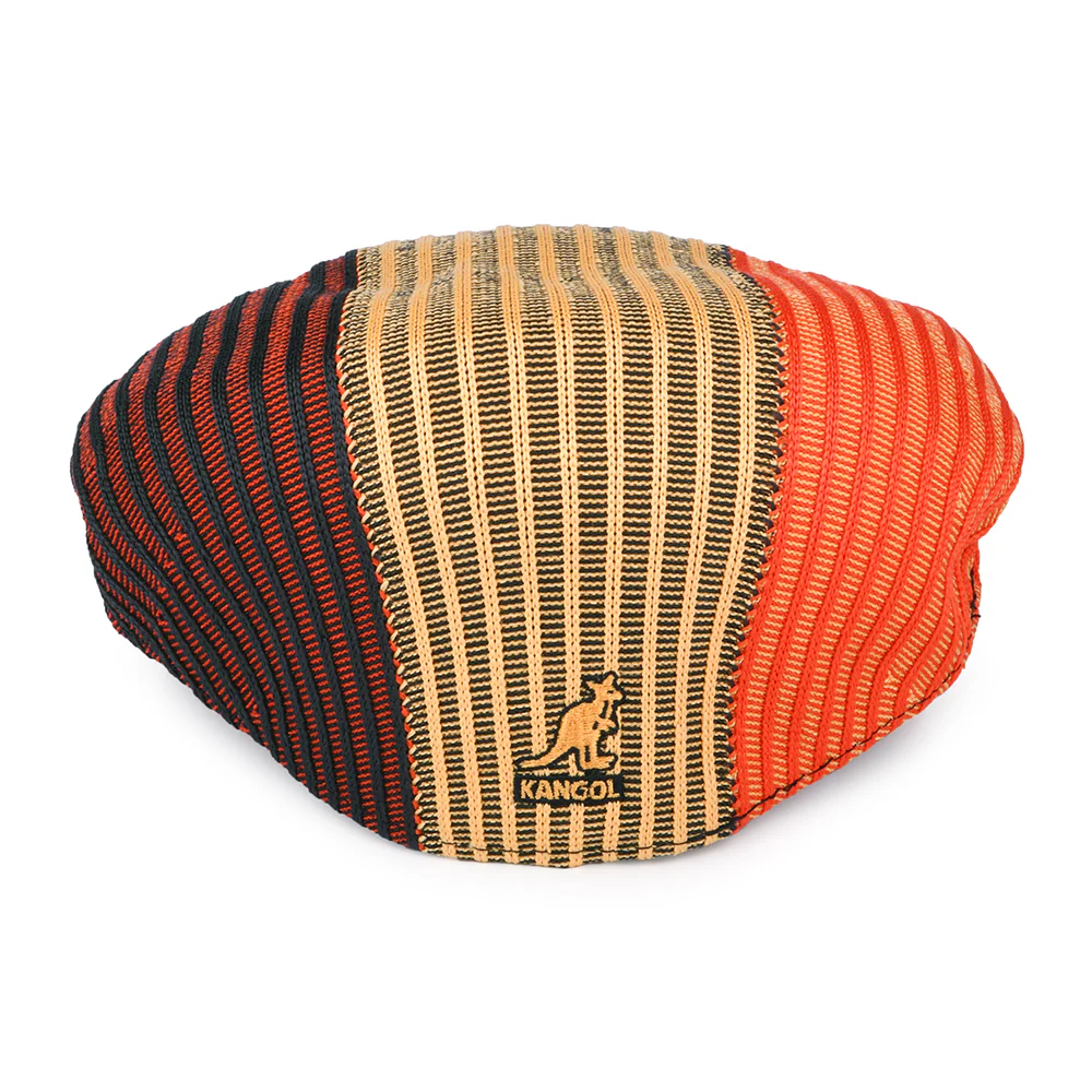 Kangol Tri Tone Rib 504 Schiebermütze - Weinrot-Gold-Rot - Image 4