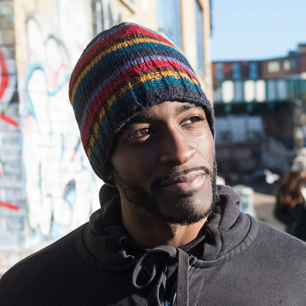 Kusan Brooklyn Beanie Mütze gestreift - Mehrfarbig - Image 3