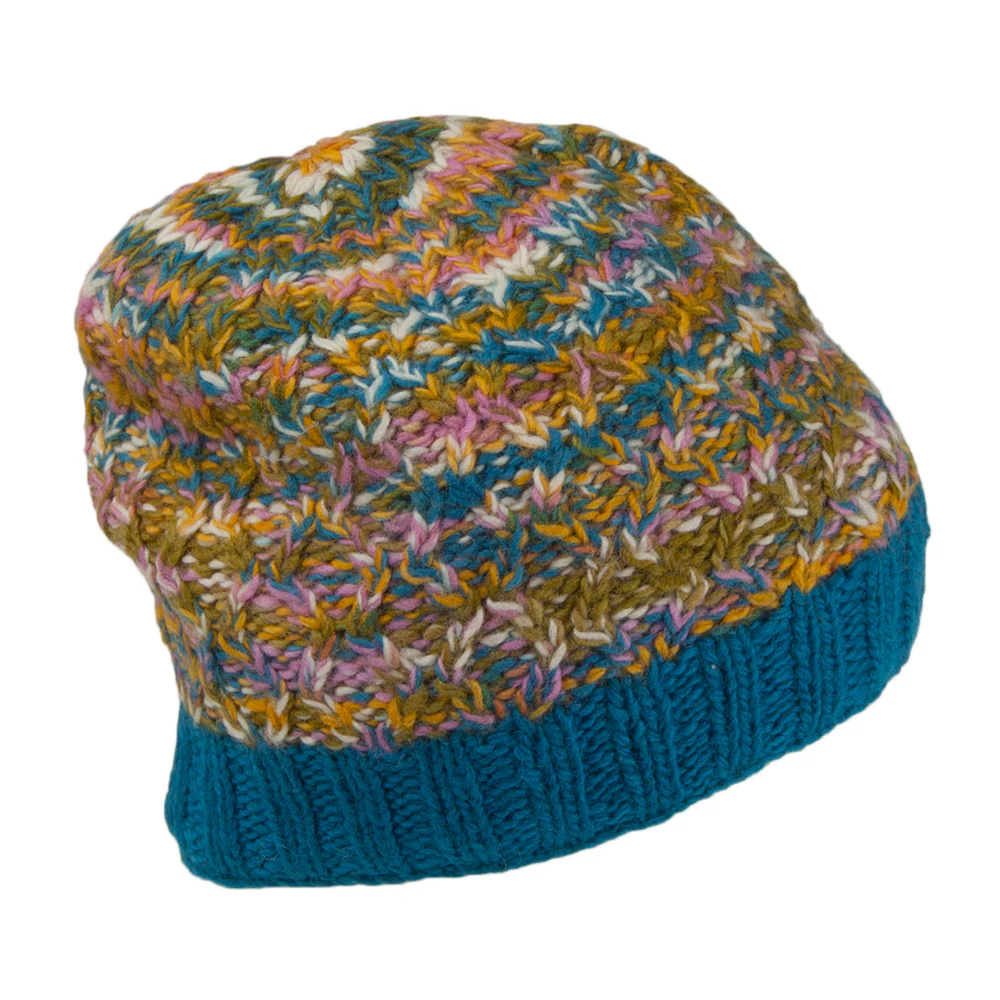 Kusan Brooklyn Beanie Mütze Mit Verdrehtem Doppel-Zopfstrickmuster - Petrol - Image 2