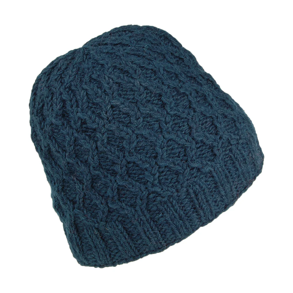 Kusan Brooklyn Beanie Mütze mit Zopfstrickmuster - Dunkles Petrol - Image 2