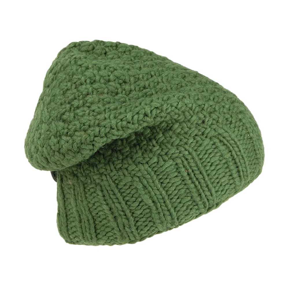 Kusan Button Down Beanie Mütze - Grün - Image 2