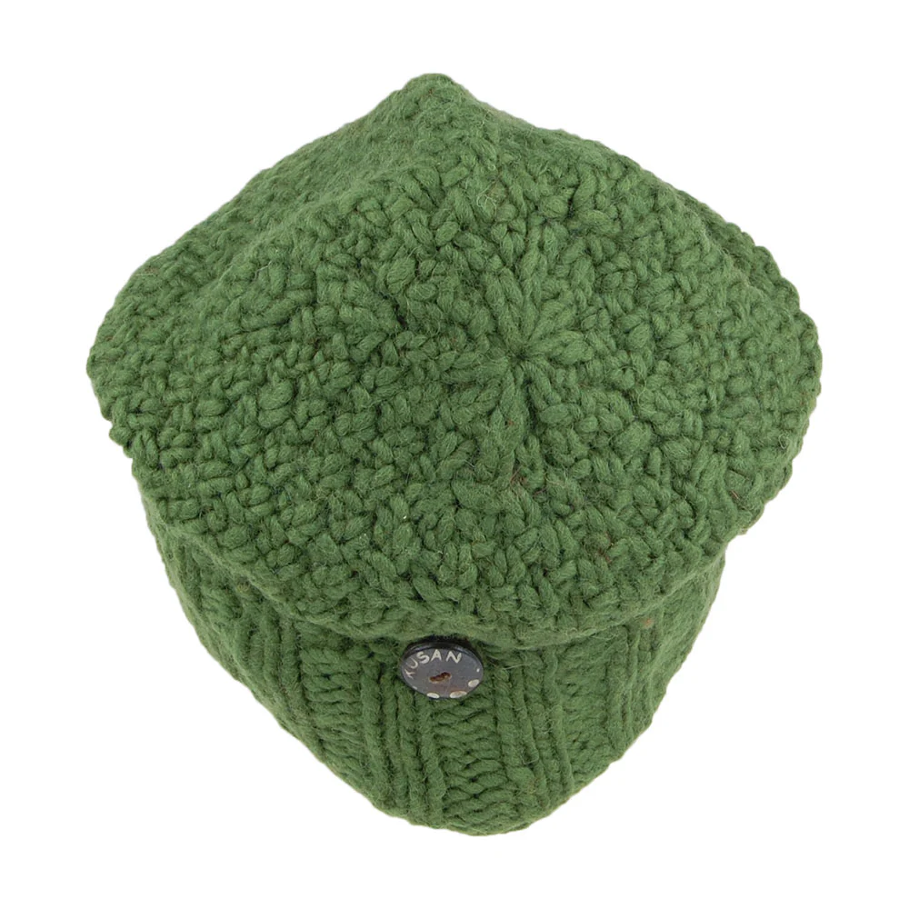 Kusan Button Down Beanie Mütze - Grün - Image 3