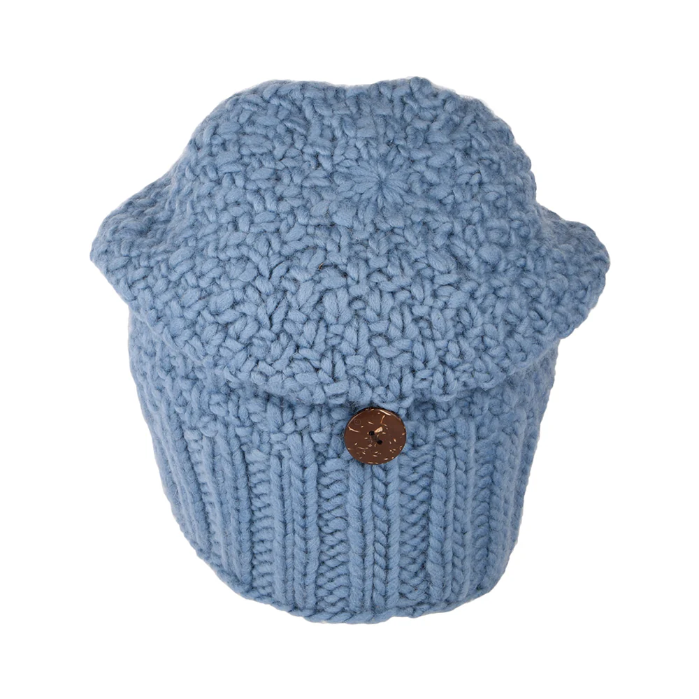 Kusan Button Down Beanie Mütze - Himmelblau - Image 3