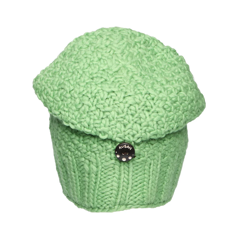 Kusan Button Down Beanie Mütze - Minzgrün - Image 3