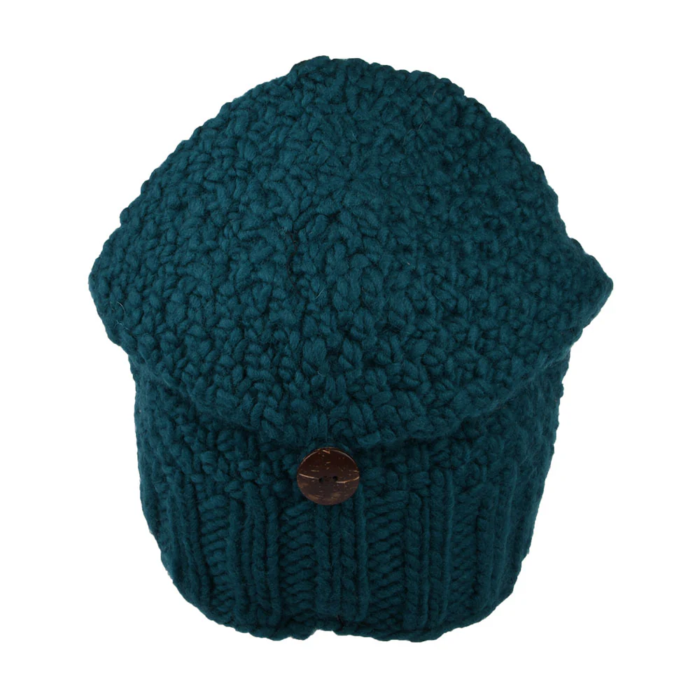 Kusan Button Down Beanie Mütze - Petrol - Image 3