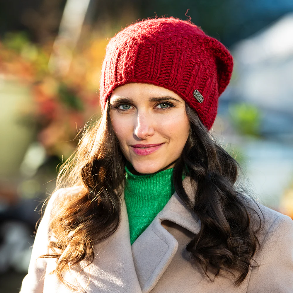 Kusan Button Down Floppy Beanie Mütze - Rot - Image 2