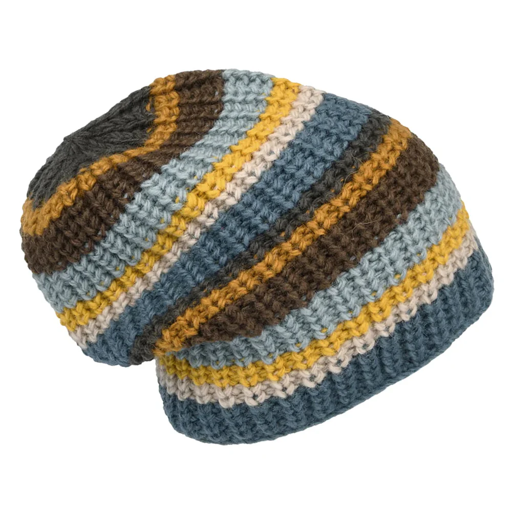 Kusan Cardi Beanie Mütze Floppy - Braun-Hellblau - Image 2