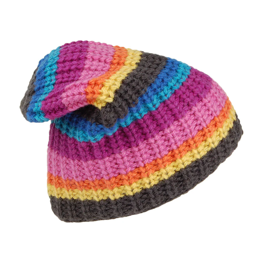 Kusan Cardi Beanie Mütze Floppy - Grau-Pink - Image 2
