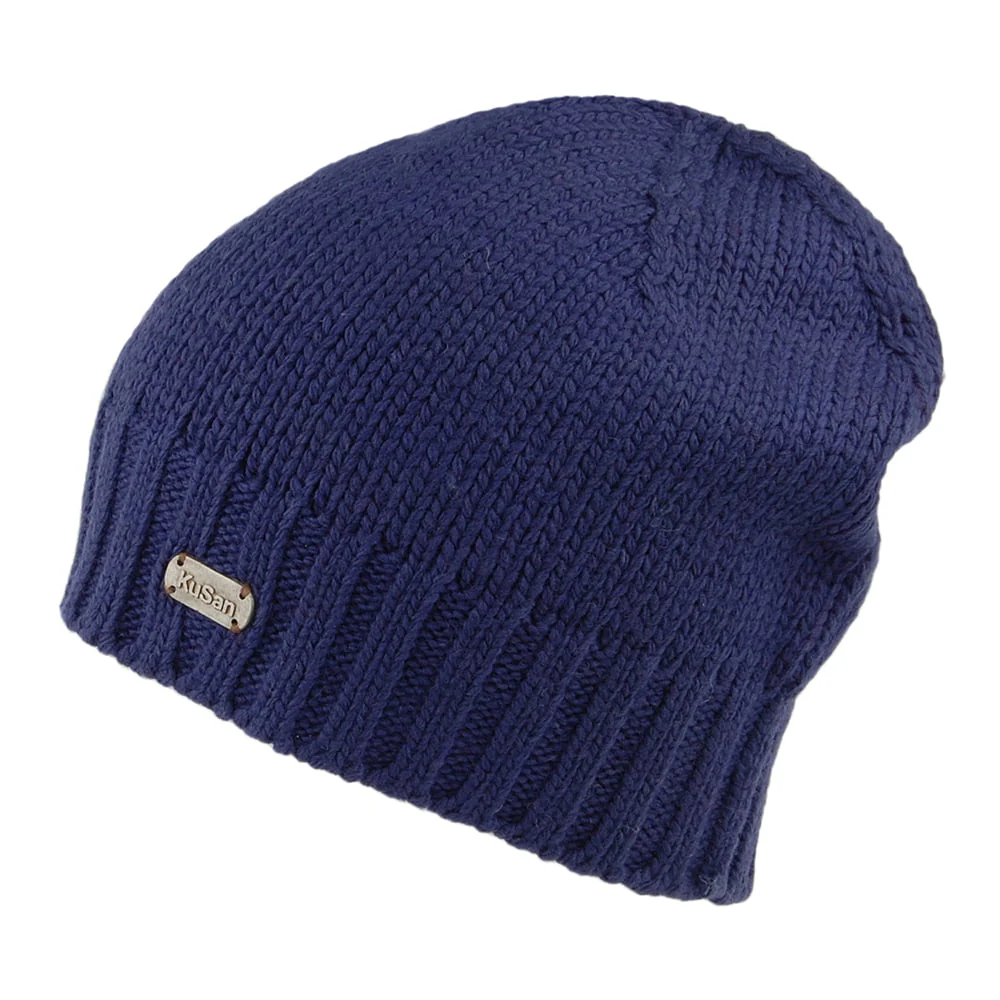 Kusan Beanie Mütze aus Merinowolle - Marineblau - Image 2