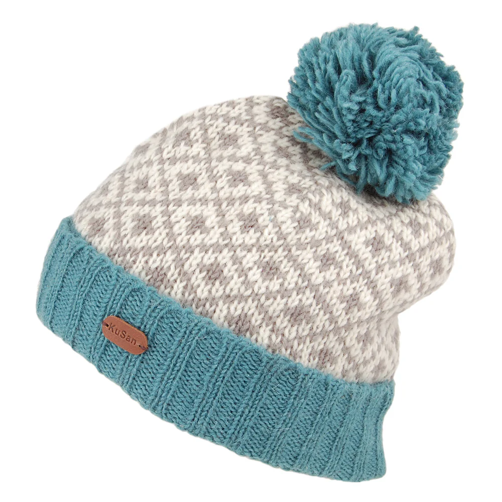 Kusan Fleur de Lis Bommelmütze - Aquamarinblau
