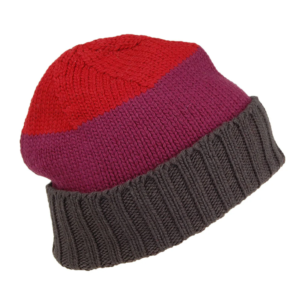 Kusan Floppy Beanie Mütze aus Merinowolle - Rot-Lila - Image 4