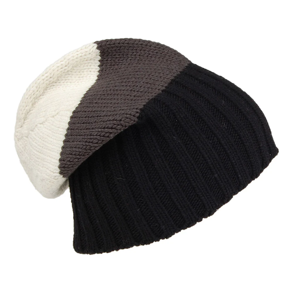 Kusan Floppy Beanie Mütze aus Merinowolle - Schwarz-Grau - Image 2