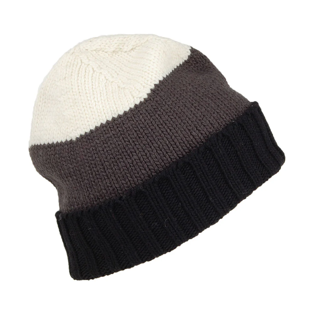 Kusan Floppy Beanie Mütze aus Merinowolle - Schwarz-Grau - Image 4